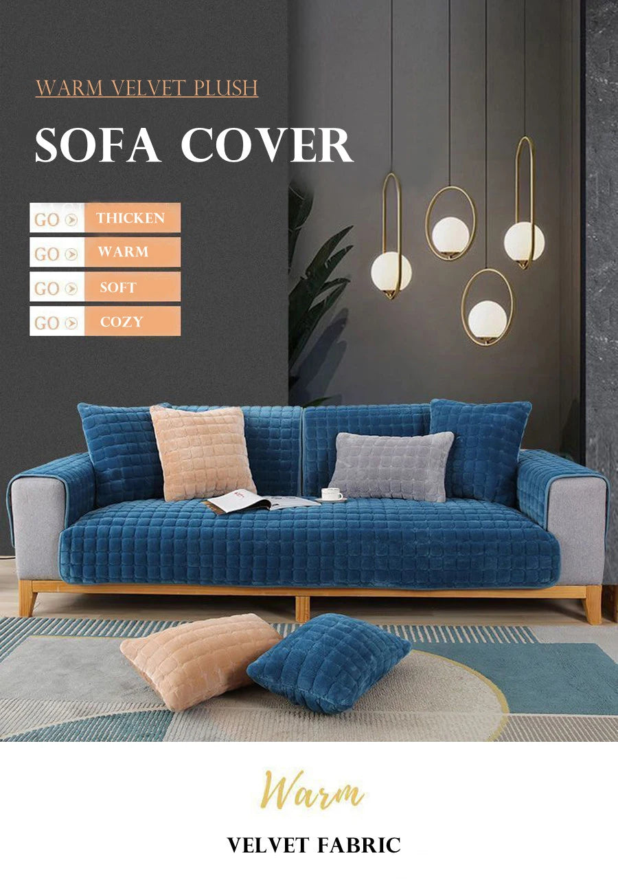 Velvet Sofa Cover Universal